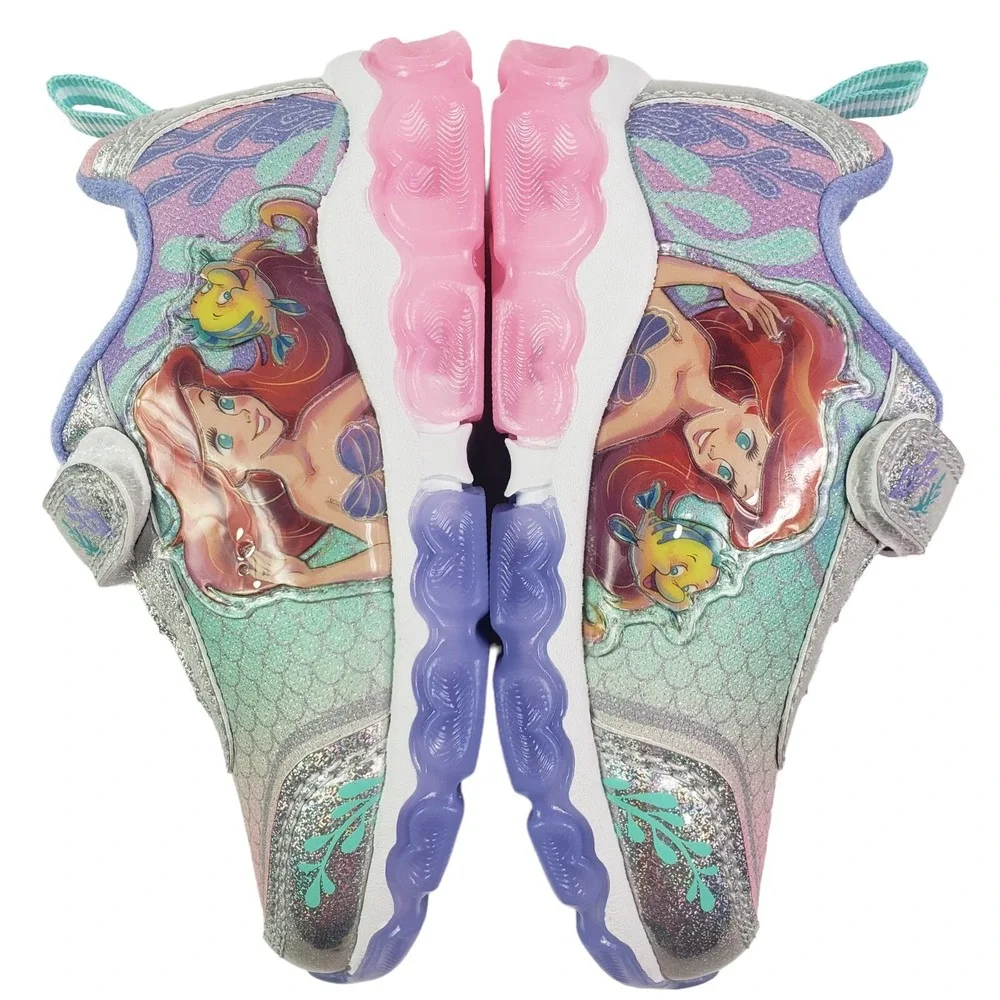Disney Girls' Mermaid Shoes - Laceless LED Light Up Shoes Pink Size 6 (15cm) New